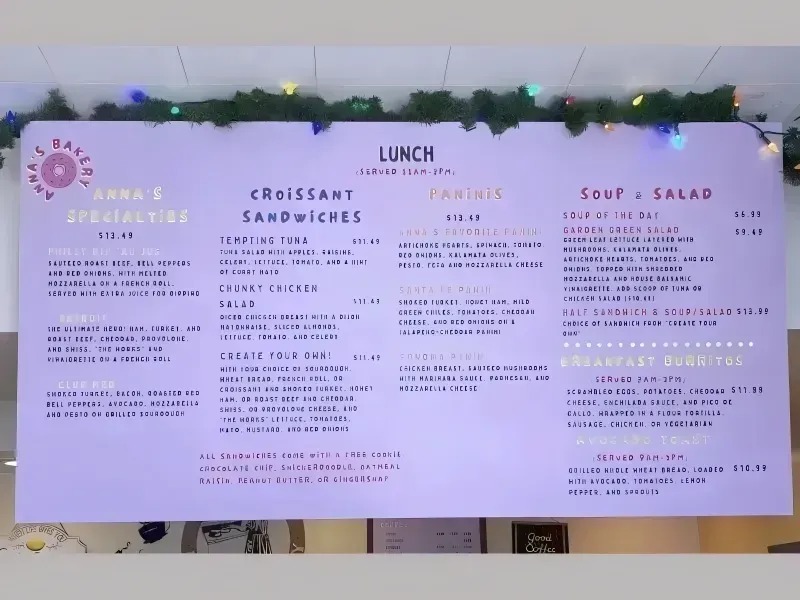 Menu Board Signs example 3